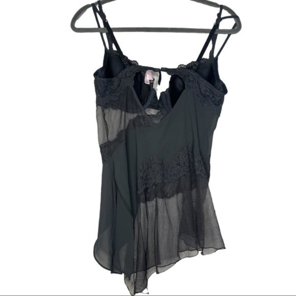 Vintage Victoria’s secret’s silk black sheer slip top Y2K - Picture 2 of 3